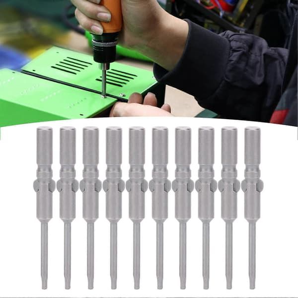 10 stk. sekskant skrutrekkerbits magnetisk hode S2 legert stål industrielt tilbehør