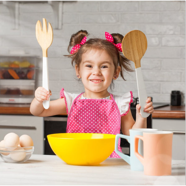 11 deler Forkle for små jenter Barn Matlaging Baking Sett Kokk H