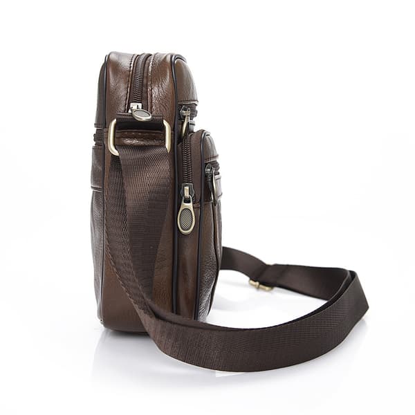 Læder skuldertaske til mænd Crossbody taske afslappet tote sling