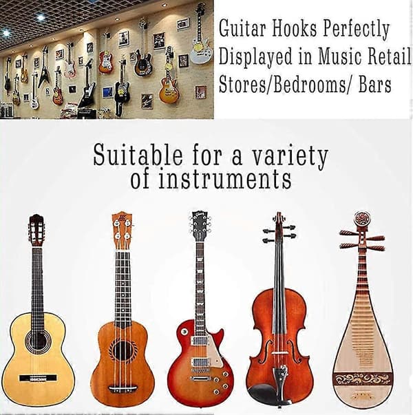 2 Pak Vægmonteret Guitar Rack Ukulele Akustisk Guitar Klassisk Guitar Bas