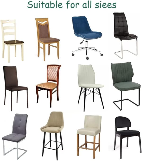 Set med 4 julstolsöverdrag med LED-lampor, återanvändbar stretch