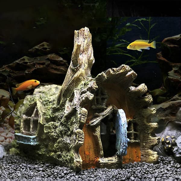 Akvarium Ornament Fiskedam Ornamenter Harpiks Hule Velegnet til Aq