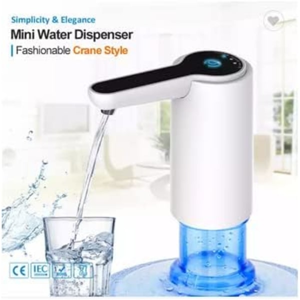 ##/Mini Smart USB Bunnlader 5 Gallons Flaskevannrenser Drikkbart Vann Kald Automatisk Fristående Bærbar Vannkjølerpumpe##/