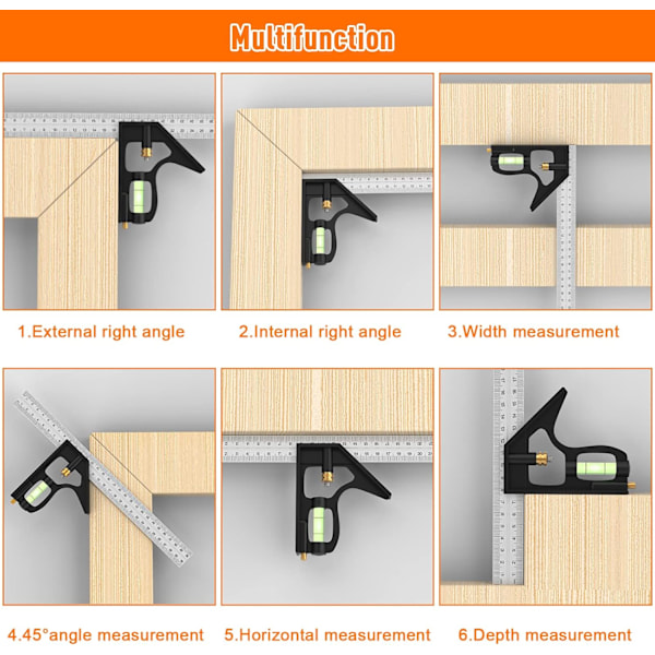 ##/Kombinationssvømmetur, 12'/300mm Rustfrit Stål Combo Square Carpen##/