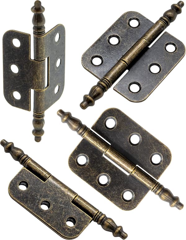 Sæt med 4 antikke metalhængsler, jernhængsler, klassisk design, til