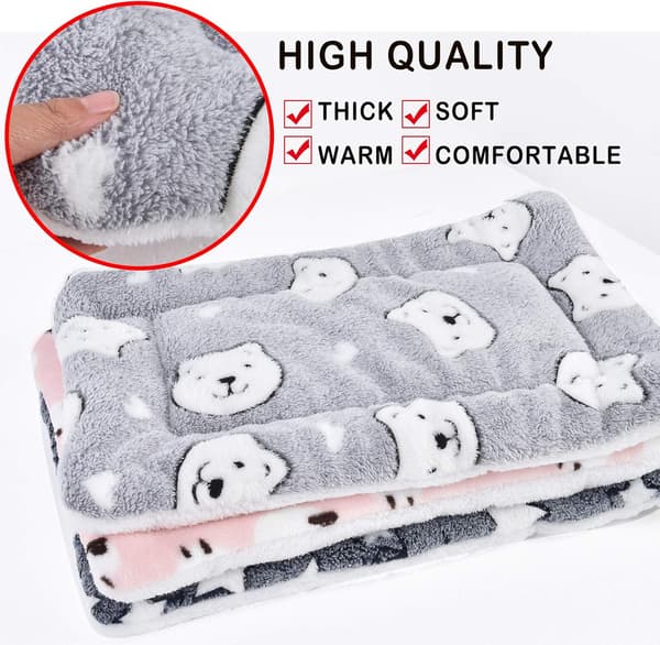 Myk og varm flanell pledd, tykt teppe for hund og katt (4