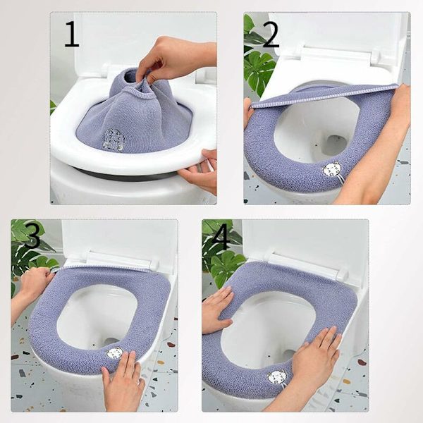 Set med 4 Toalettlock, Toalettlock, (4 Färger) Tvät