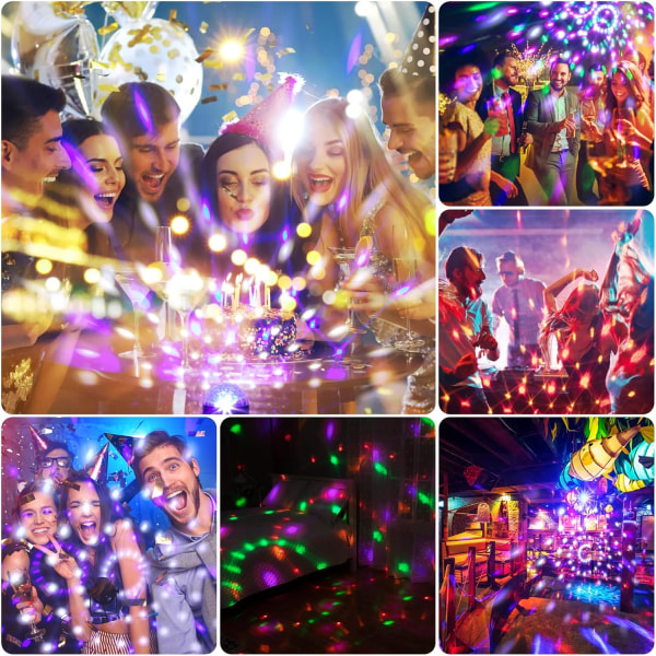 Discokule 2-pakning, Discokule Stemmestyrt Lys Party 360° Rot