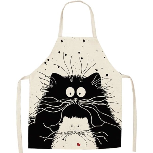 Unisex kitchen apron cute cartoon barbecue apron The cat