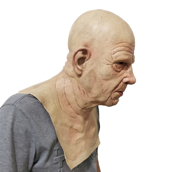 Latex Realistic Mans Face Cover Mask Manlig förklädnad Cosplay Hallow