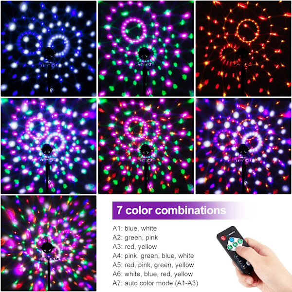 Discokugle 2-pak, Discokugle Stemme Styret Lys Fest 360° Rot