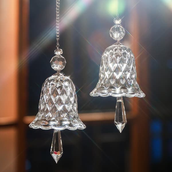 Kristall vindspel fönsterhängande, transparent, 2 st