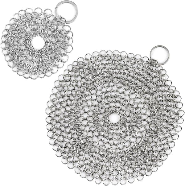 x 20cm/10cm stekpansborstar i rostfritt stål för stekpannor, wokar, fr
