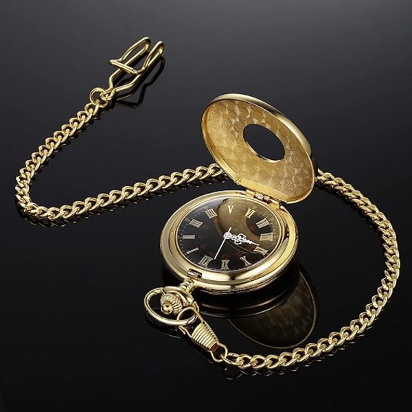 Guld vintage watch för män med kedja