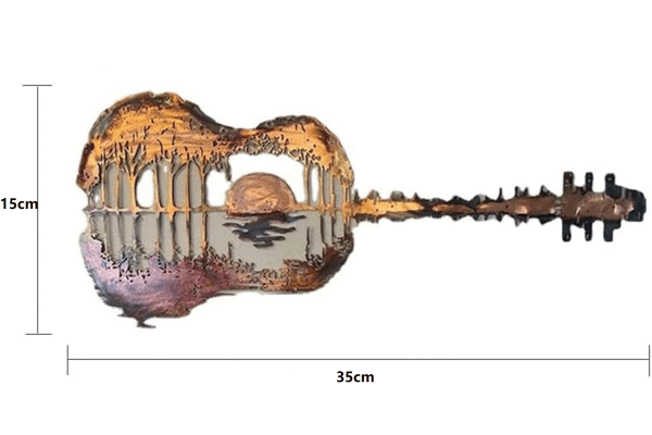 ##/Abstrakt Gitarr Metallkonst Dekoration Hantverk, Metall Smidesjärn Skog##/