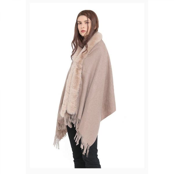 Varm damscarf med pälskrage, fleece scarf, modescarf, vinterscarf