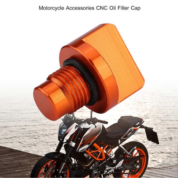 Motorcykeltilbehør Orange Aluminium Legering Oliepåfyldningsdæksel