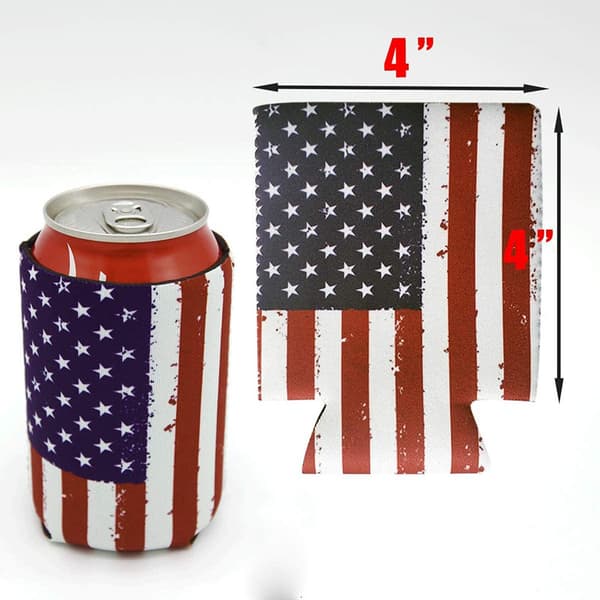 Can Koozie Amerikansk Flagga Neoprenburk och Flaskfodral (12-pack)