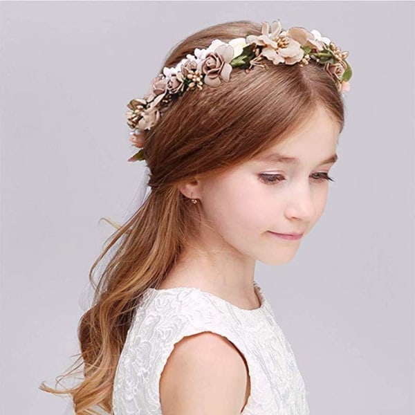 Blomsterkrans, Blomsterhodeband Blomsterkrans Hodebånd Boho Rose
