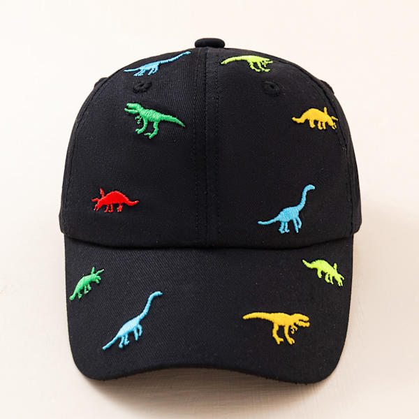 Sort - Børne Solhat Dinosaur Baseball Kasket Sommer Justerbar