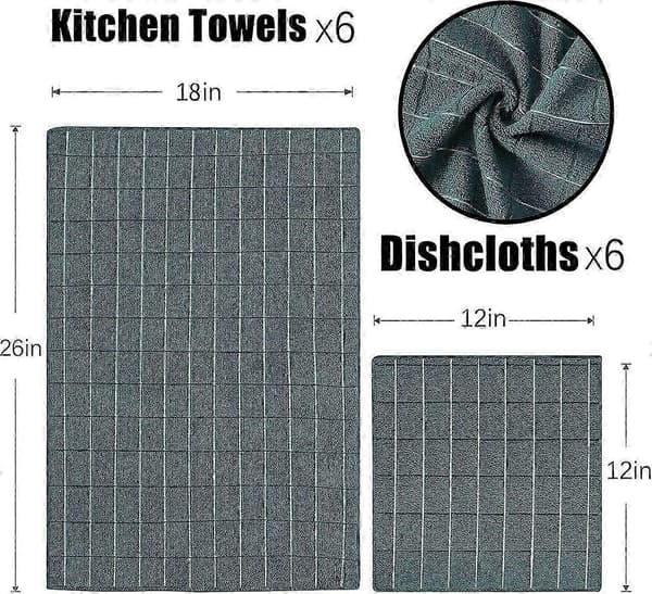 Mikrofiber Kjøkkenhåndklær Sett, Lo-fritt, Ideell for Tørking av Oppvask