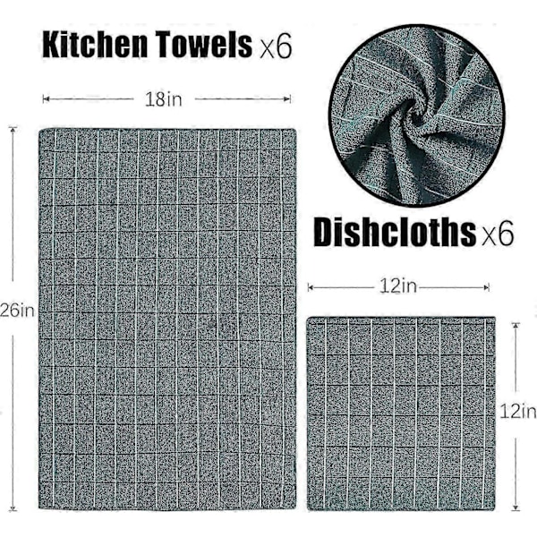 Mikrofiber Köksdukar Set, Luddfritt, Idealisk för Att Torka Disken