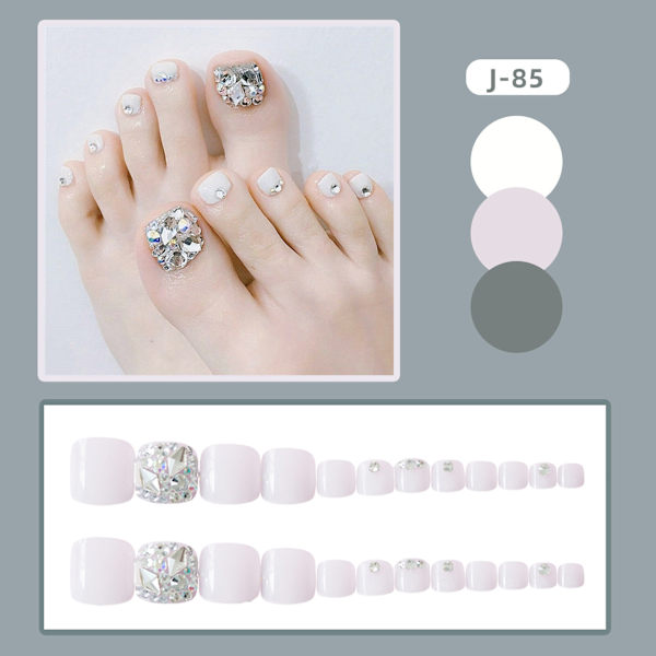 24 stk. gennemsigtige hvide diamanter (limtype) Top Coat til