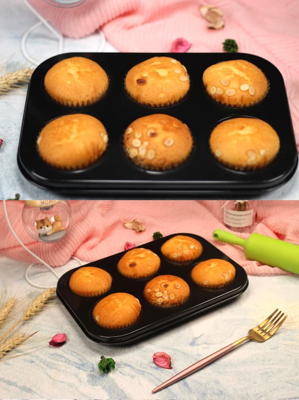 Jumbo Muffin Form - Kulstofstål Muffin Former Non-Stick Belægning Cupcake Former