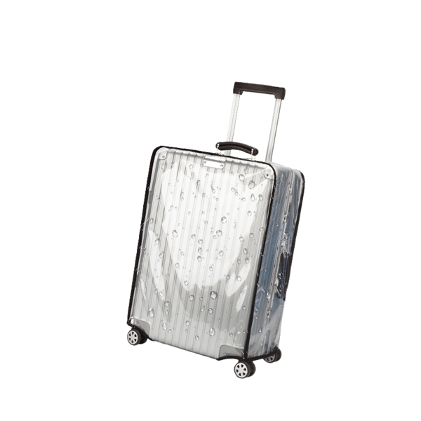 Svart kant transparent vattentätt PVC bagageskydd, 24 tum