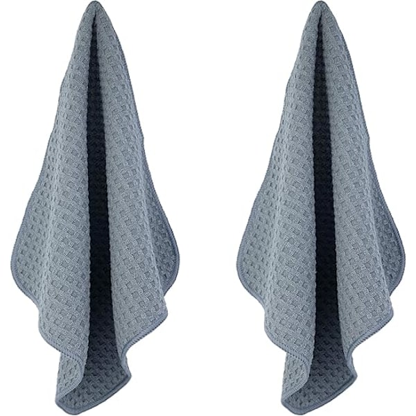 (Grå 30x30 cm) 8 Ultra Premium Mikrofiber Köksdukar - Hand/Disk - Våffelväv