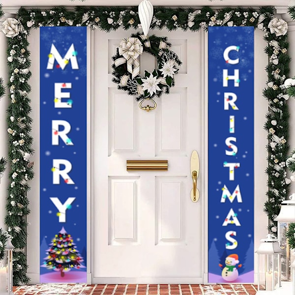 Udendørs julepynt banner - Blue Blessing, Christmas Si