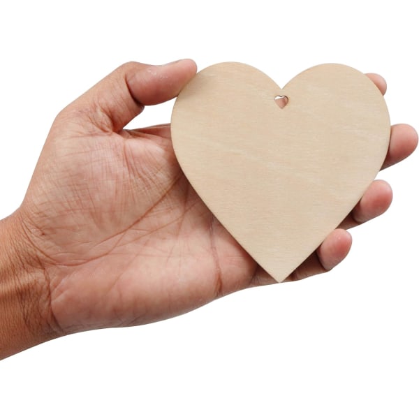 Puinen sydän (50 kpl) Puinen koristelu Pieni sydänmuoto 10x