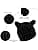 ##/Svart mössa med kattöron i stickad ull, vintermössa##/