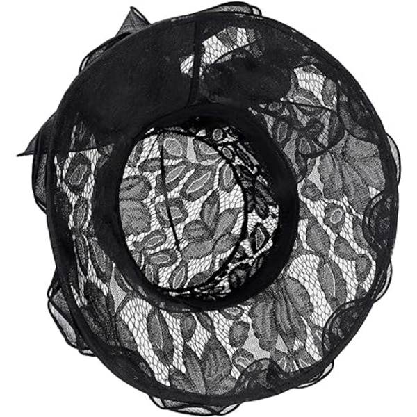 Elegant Brudehatt i Blonder, Solhatt for Strand, Reise, Sommer, Solbeskyttelse