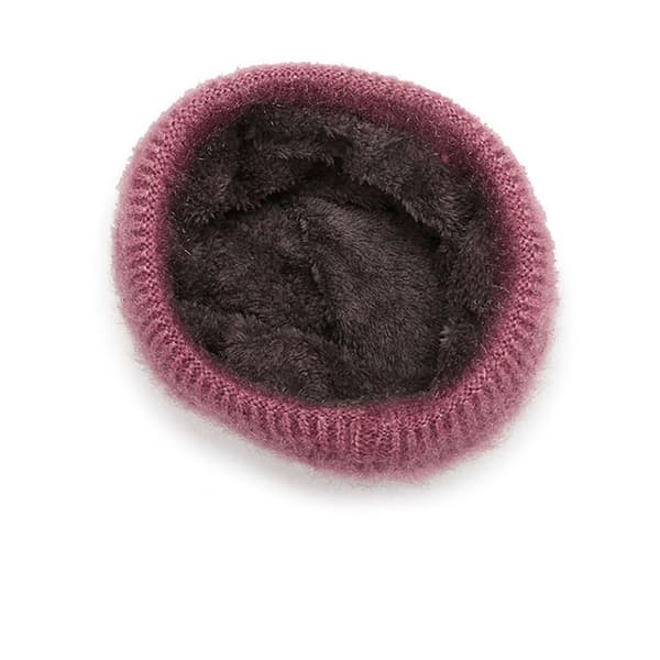 ##/Rosa ullhatt med fleece för att hålla dig varm##/
