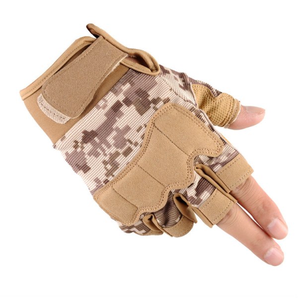 (L) Tactical Fingerless Gloves, ruskea, kevyt, hengittävä ja
