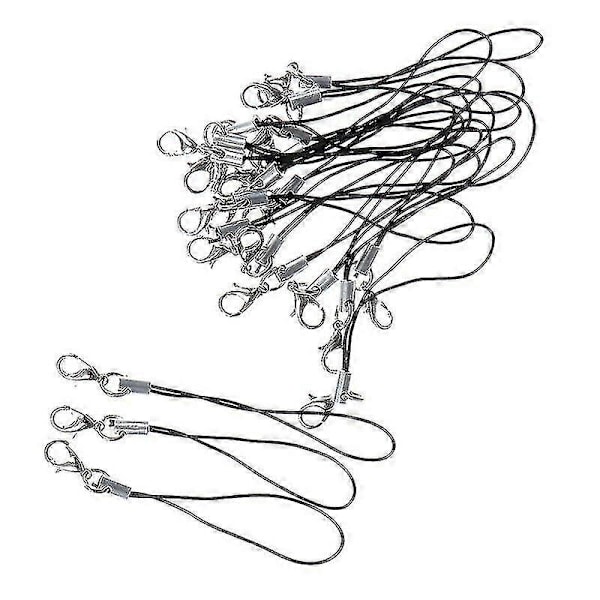 10 stk. nøglesnors nøglering til USB-flashdrev, rem, snor, sort Hfmqv