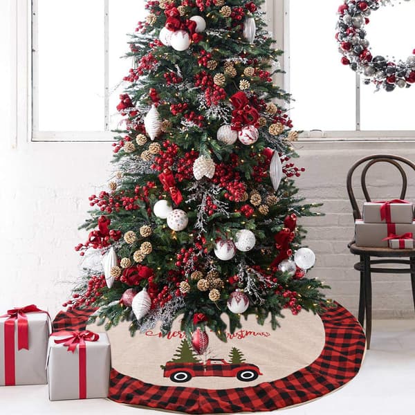 Bil juletre skjørt - 120cm, juletre dekorasjon, kunstig