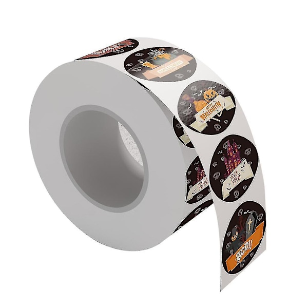 500 stk/rull Happy Halloween Klistremerker Etiketter 8 Design Trick Or Treat Dekorative Konvoluttforseglinger Stick&