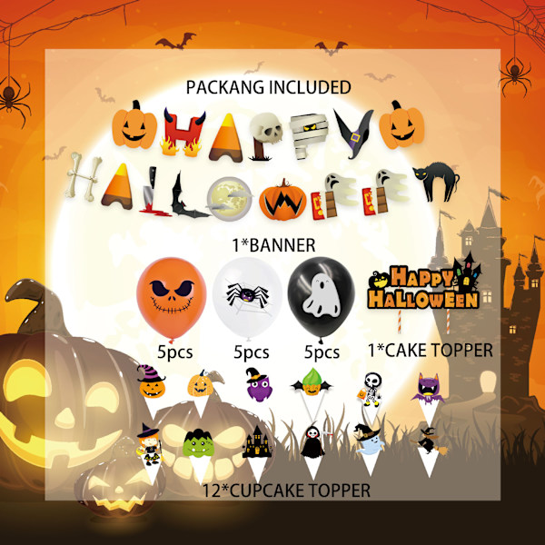 ##/Halloween-tema fødselsdagspynt, populære fødselsdagsballer,##/
