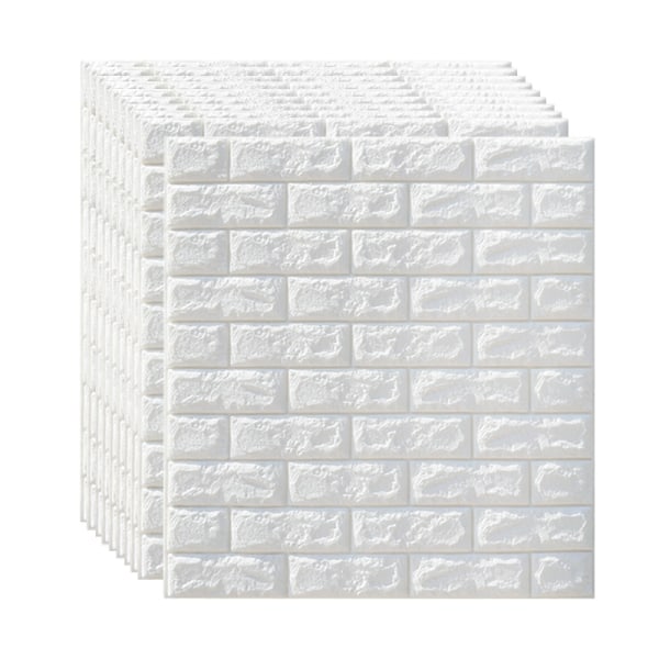 6 stk 3D murstikker i murstein, 3D murstein tapet, DIY selvklebende