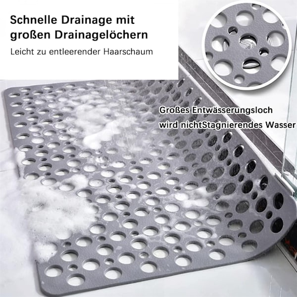 ##/Antislip måtte firkantet brusematte, 53 x 53 cm##/