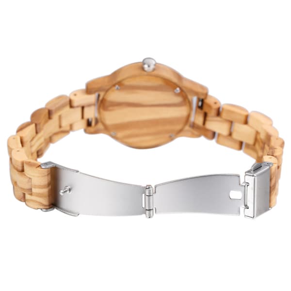 ##/Quartz klocka premium träklocka gjord av naturligt trä analog herrklocka##/