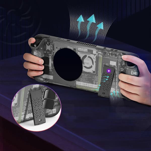 til Steam Deck Bagplade Varmeafledning DIY Udskiftningsskal Ekstern Halvleder Køler til Steam Deck Grå Transparent Etui