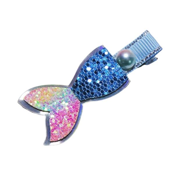 Cartoon Child Hairpin Blue Barrette Cute Mermaid Tail Gradient H