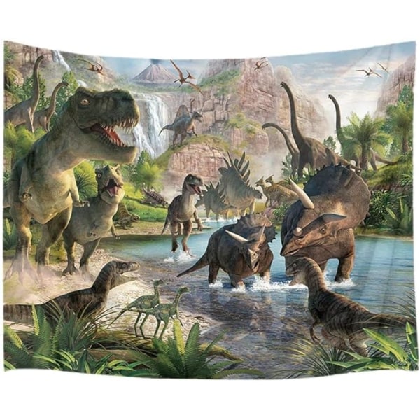 Dinosaur Group Room dekorativt veggteppe – 200 x 150 cm bred