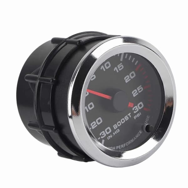 Universal Turbo Boost Mätare Pekare 7 Färger LED Display ?30?30 PSI 52mm Dia passar för 12V Bil Lastbil Båt