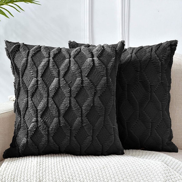 Set med 1 Bohemisk Svart Kuddfodral - 45 x 45cm (Fyllning Ingår Inte)