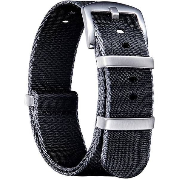 Svart nylon klockarmband Militär NATO Ersättningsklockarmband wi