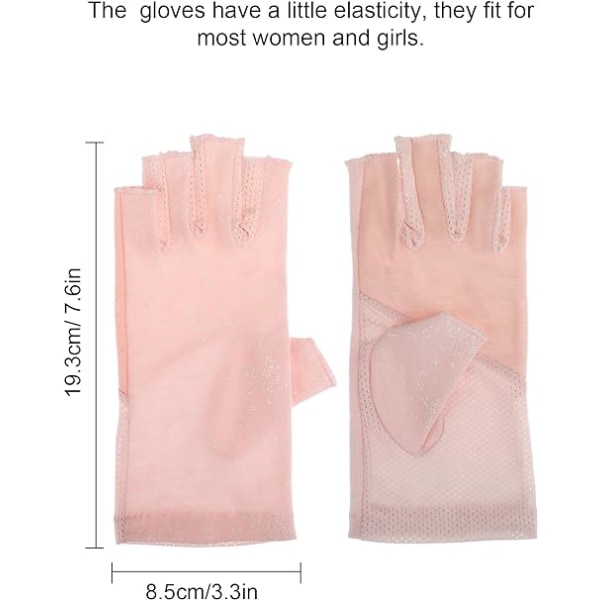 Kvinner Sunblock Fingerløse hansker Sklissikre sommerhansker UV Prote